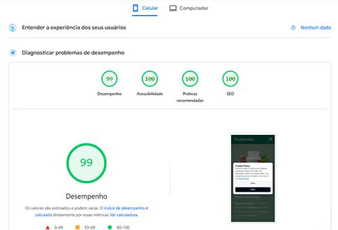 Google PageSpeed Test Result